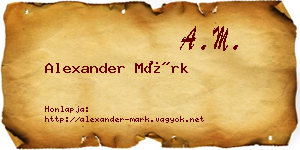 Alexander Márk névjegykártya