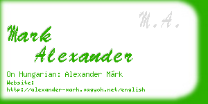mark alexander business card